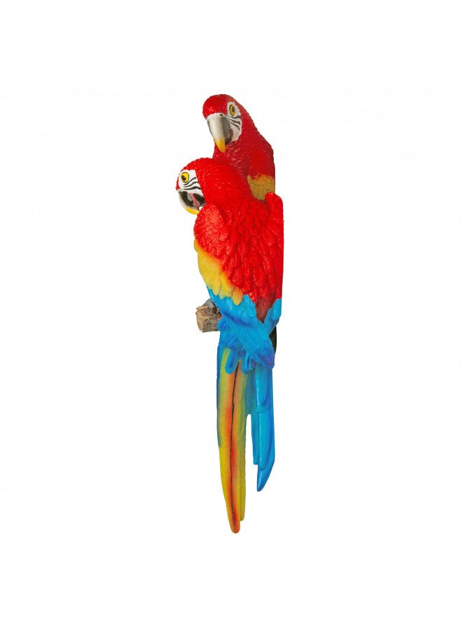 Design Toscano Tropical Scarlet Macaws Wall Sculpture, 22 Inch, Full Color - Image 5