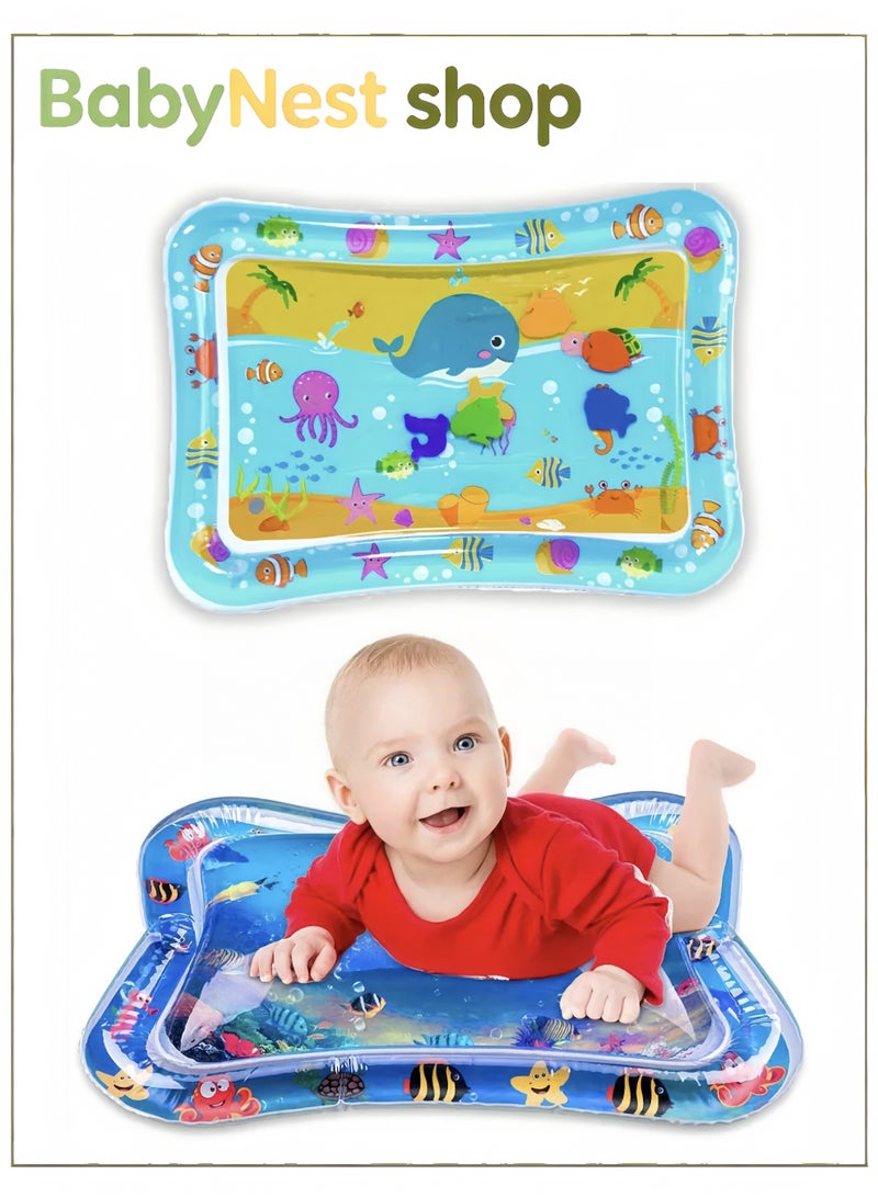 Premium Tummy Time Water Mat, Inflatable Water Play Mat, Extra Large Multi-Stage Activity Center for Promoting Baby Motor and Sensory Development, Portable Playmat with Colorful Vivid Patterns, Ideal Gift for Toddlers - Image 1