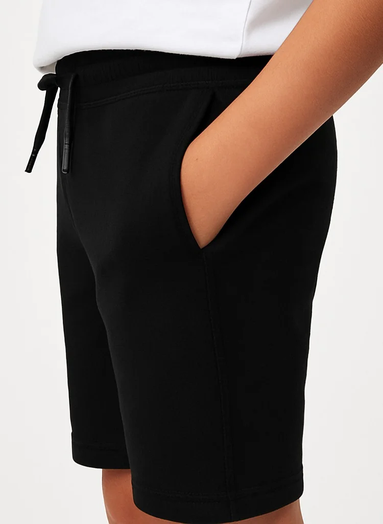فكتور اند جين Kids French Terry 100% Cotton Shorts - Black