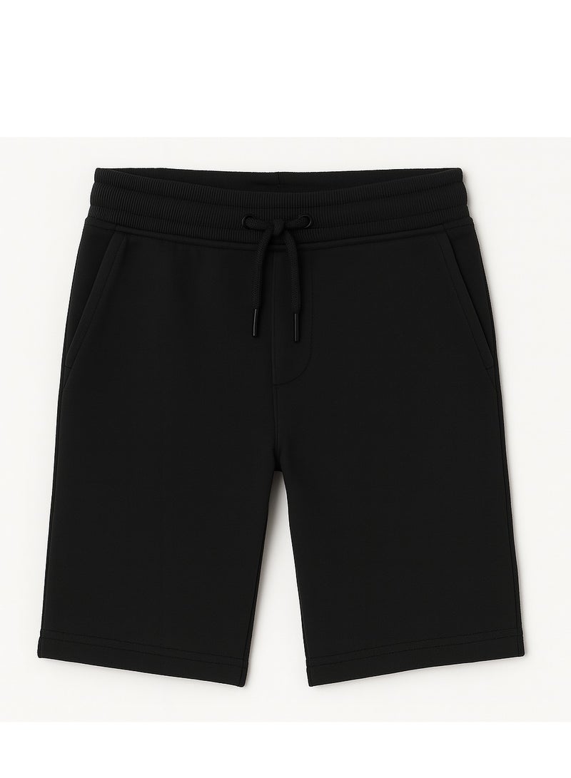 victor and jane Kids French Terry 100% Cotton Shorts - Black - Image 3