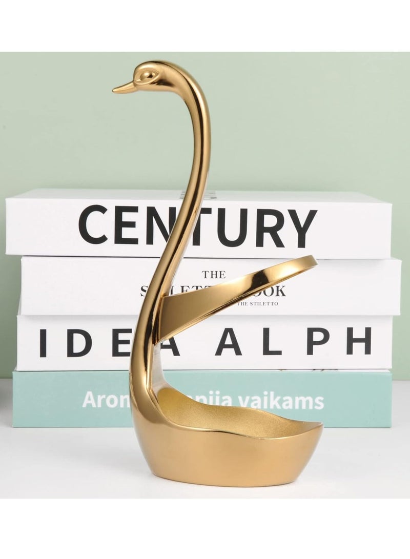 Elegant Small Gold Swan Base Holder for Coffee Bar & Dining, Perfect for Wedding & Entertaining Table Decor  - Image 2