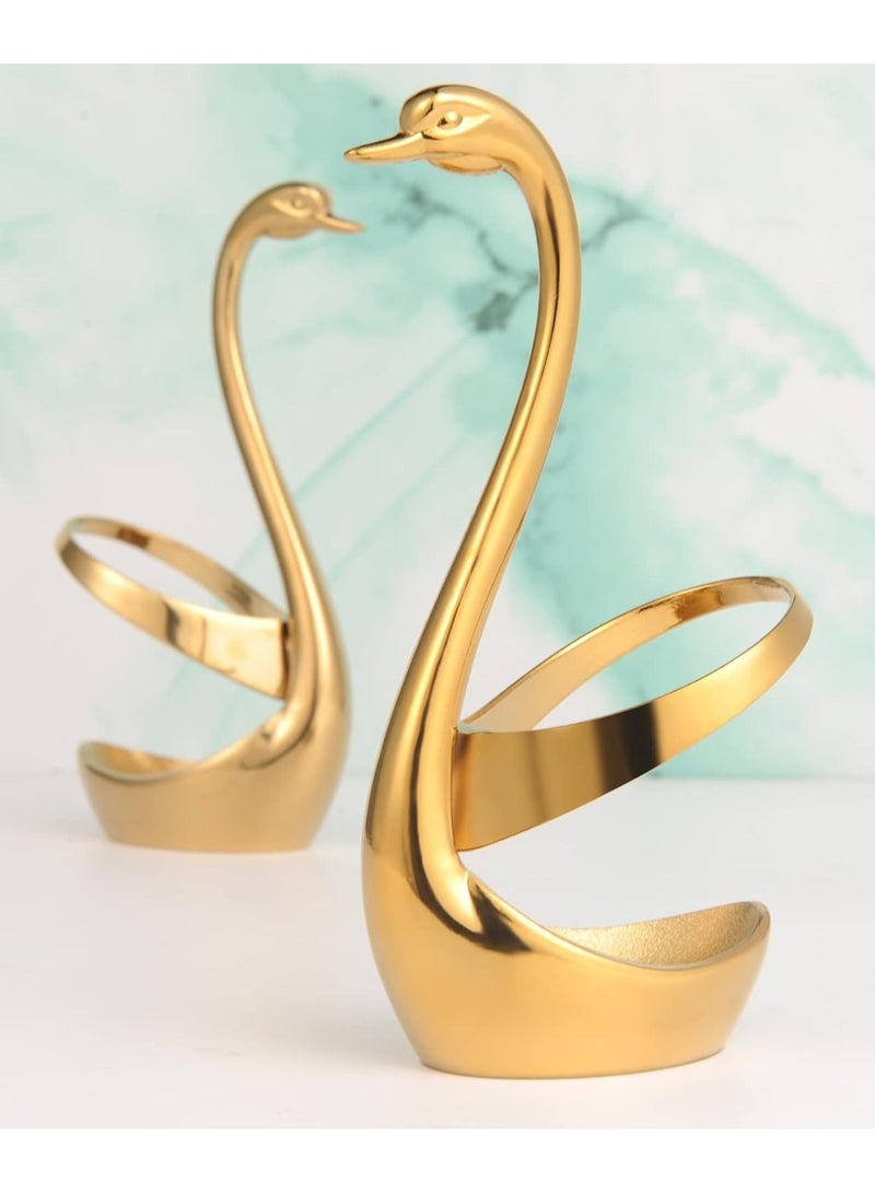 Elegant Small Gold Swan Base Holder for Coffee Bar & Dining, Perfect for Wedding & Entertaining Table Decor  - Image 4