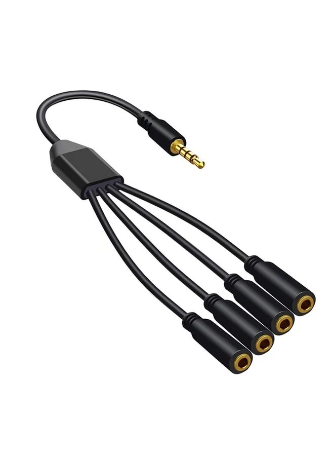 3.5mm One To Two Audio Cable 11.81inch Extension Cord For Phone Computer - Image 3