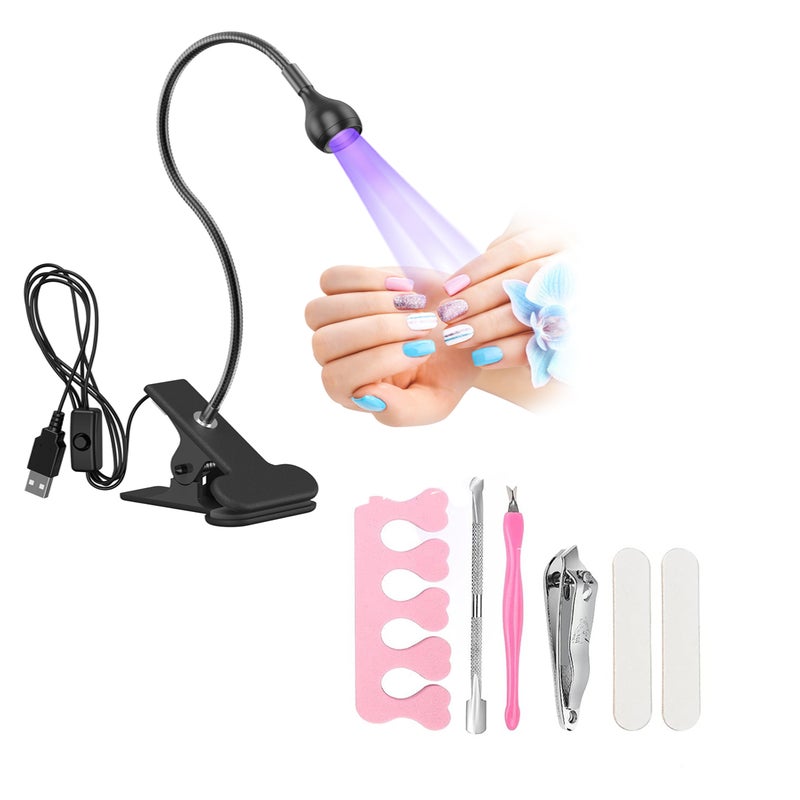 Mini Manicure UV Glue Purple Light Curing Lamp With Book Clip Control Switch 3W Multi-purpose USB Lamp - Image 1