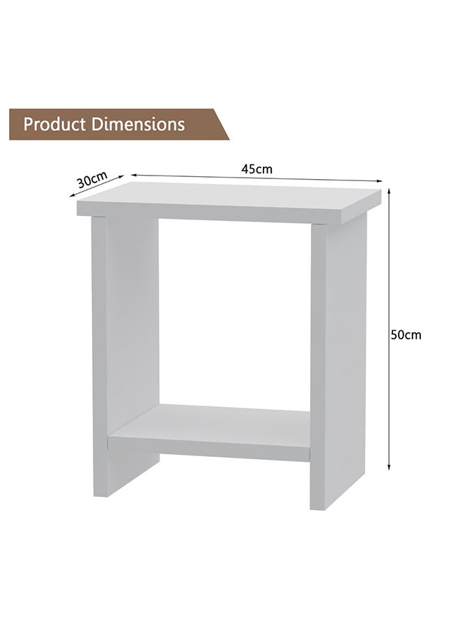 Mahmayi White NS Night Stand غرفة المعيشة المنزلية 30 سم - Image 3