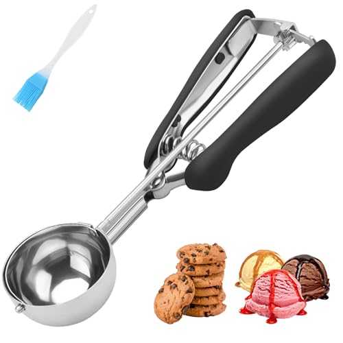JETONN Large Cookie Scoop 3 Tablespoon, Size #20 Dough Scoops for Baking, Trigger Ice Cream Scooper, Stainless Steel Portion Scoop for Jumbo Cookies, Pancakes, Cupcakes, Meatballs - Image 1