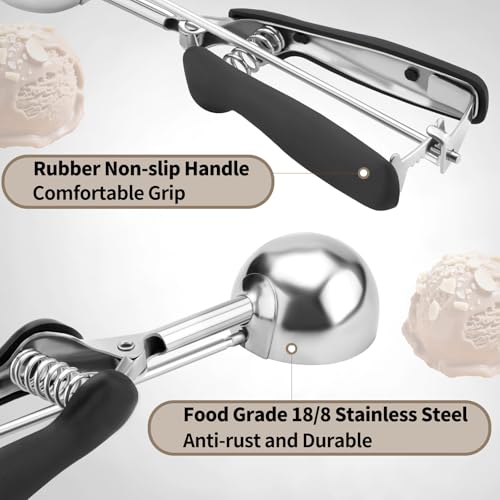 JETONN Large Cookie Scoop 3 Tablespoon, Size #20 Dough Scoops for Baking, Trigger Ice Cream Scooper, Stainless Steel Portion Scoop for Jumbo Cookies, Pancakes, Cupcakes, Meatballs - Image 4