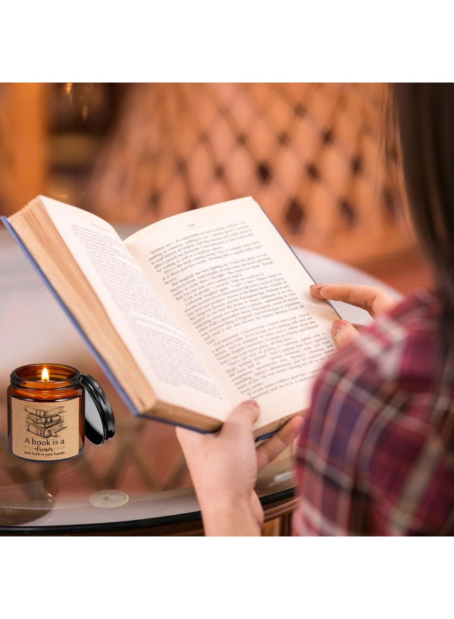 Jetec Jetec Set of 5 Book Lovers Gifts for Reader Include Canvas Tote Bag Journal Notebook with Ballpoint Pen Enamel Mug Scented Candle Book Lover Gifts for Teacher Librarian Bookish Author(Brown) - Image 4