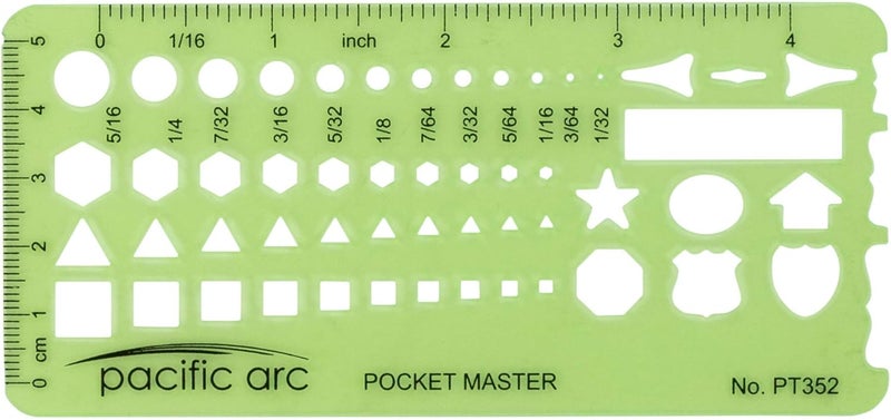 Pacific Arc Pocket Master Template Guide, Featuring Perfect Circles, Hexagons, Triangles, and Squares - Image 1
