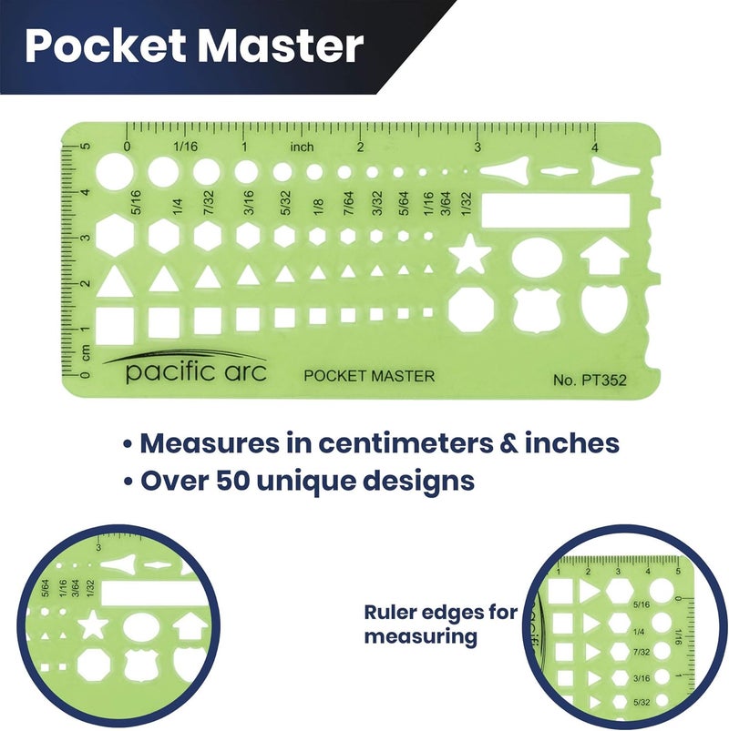 Pacific Arc Pocket Master Template Guide, Featuring Perfect Circles, Hexagons, Triangles, and Squares - Image 3