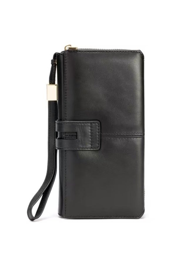 يوزاوا محفظة طويلة للرجال، محفظة من جلد البقر الطبيعي، حقيبة كلاتش للرجال، حامل بطاقات من الجلد الأصلي للرجال، محفظة جلدية أصلية للرجال عتيقة - Image 4