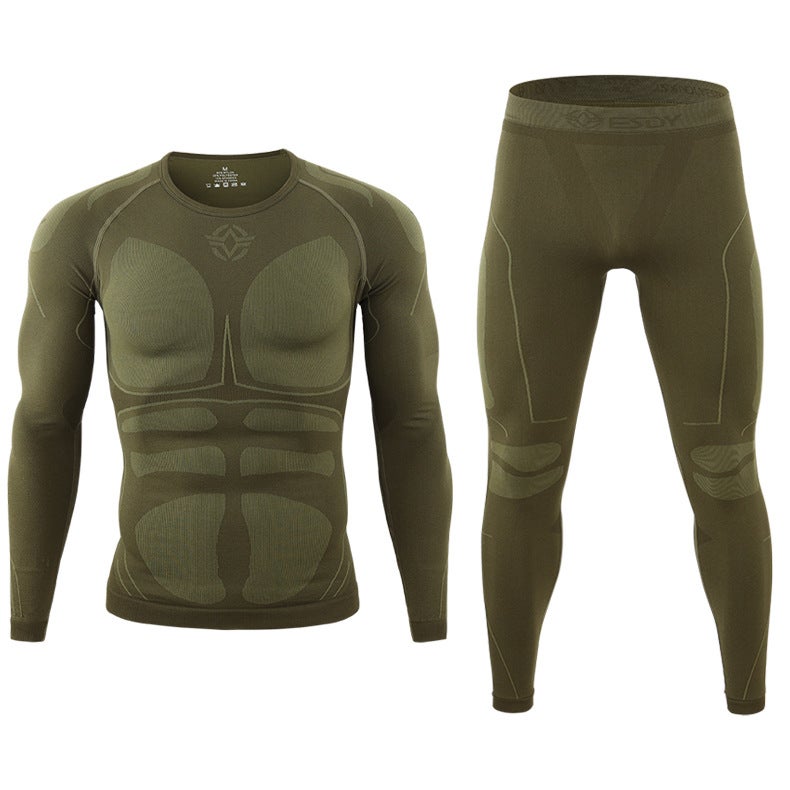 Esdy Men'S Fitness And Cycling New Outdoor Clothing Thermal Intimates Set Tight-Fitting Sweat-Wicking Suit - Image 1