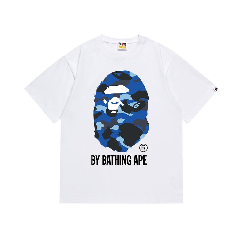 بايب تي شيرت رياضي قصير الأكمام مموه مشترك بين BAPE وميامي الدولي للجنسين - موضة الشارع العصرية - Image 1