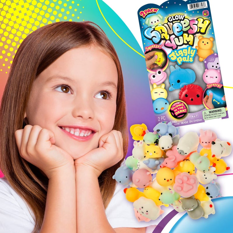 Ja-Ru JA-RU Mochi Squishy Animals Jiggly Toys (6 Pack  12 pcs) Mini Desk Pet Kawaii Squishies. Cute Stuff for Teen Girls. Stress Relief Toy. Kids Party Favors & Classroom Prizes. 3343-6slp - Image 3