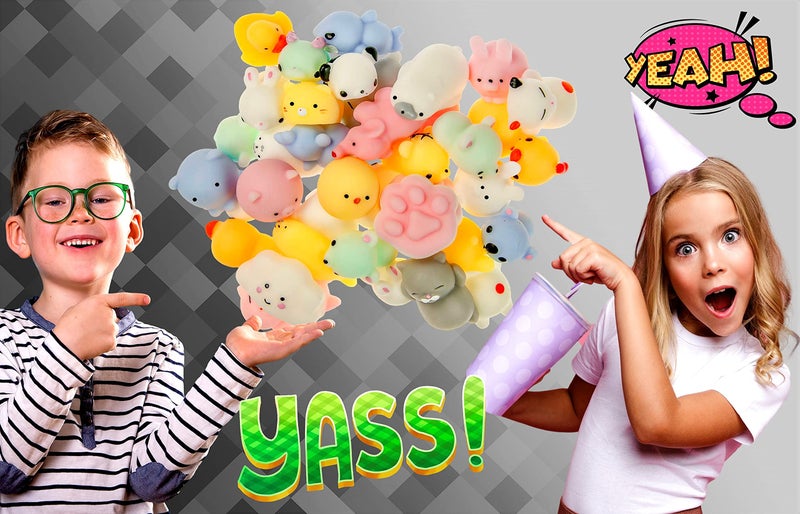 Ja-Ru JA-RU Mochi Squishy Animals Jiggly Toys (6 Pack  12 pcs) Mini Desk Pet Kawaii Squishies. Cute Stuff for Teen Girls. Stress Relief Toy. Kids Party Favors & Classroom Prizes. 3343-6slp - Image 4