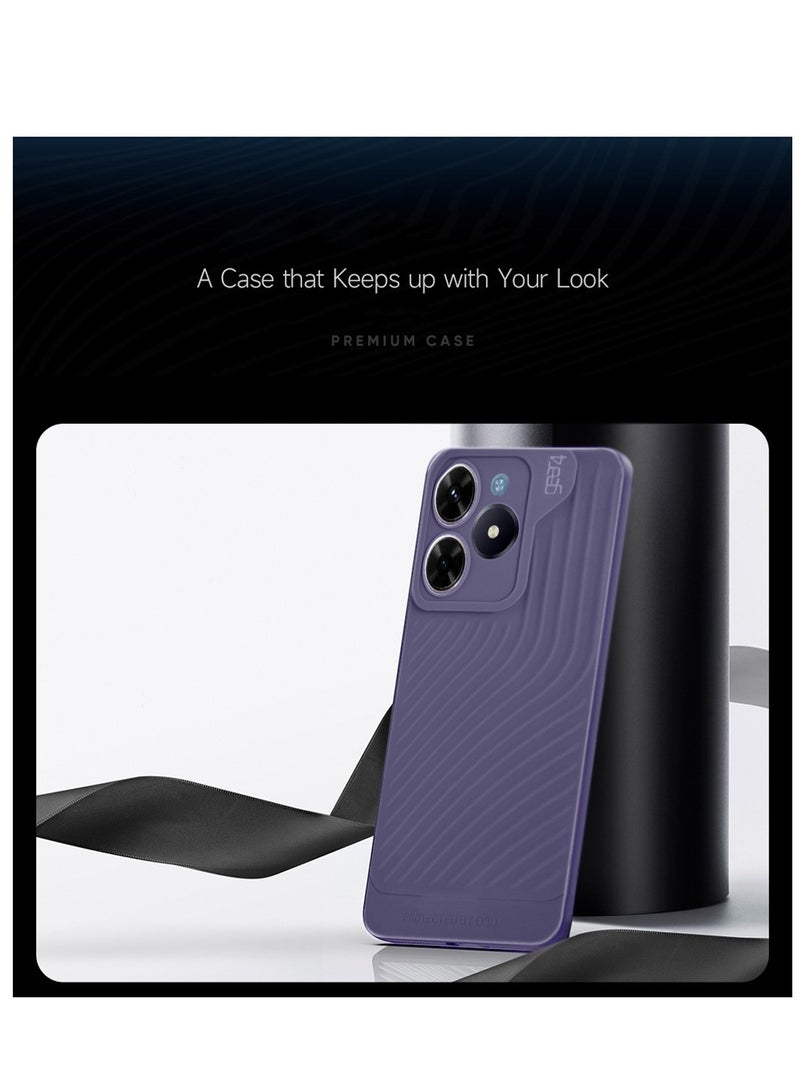 جيرفور غطاء حماية من السيليكون السائل الناعم مع نسيج متموج لهاتف Realme C61 / Realme C63 4G 2024 Gear4 أرجواني باذنجاني - Image 3