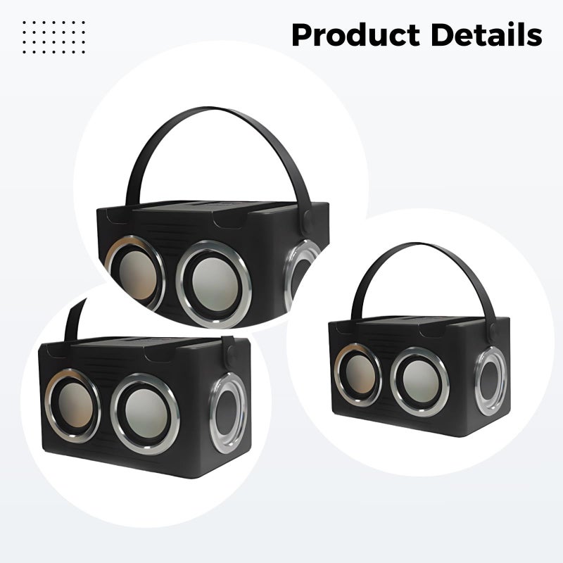 Wireless Portable Karaoke Machine With Dual Microphones Black For Party Fun - Image 3