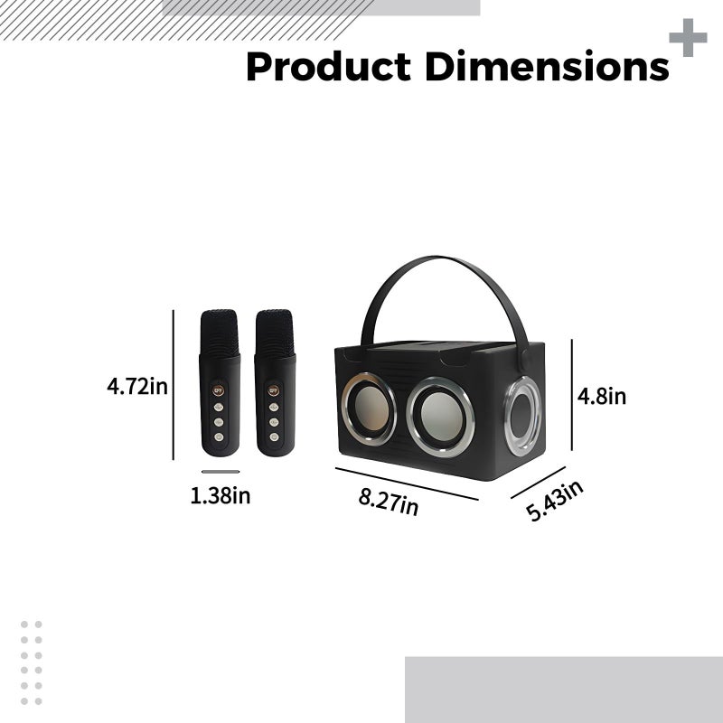 Wireless Portable Karaoke Machine With Dual Microphones Black For Party Fun - Image 5