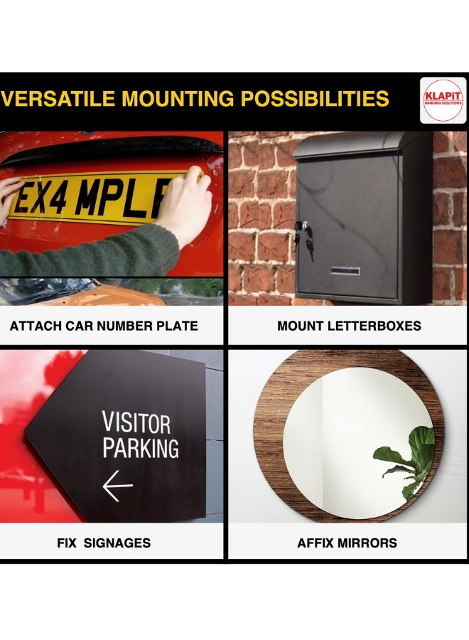 KLAPiT SUPER TAPE Double Sided Heavy Duty Mounting Tape Holds 90 Pounds Or 41Kg Using Enhanced Nano Technology. Waterproof Clear Tape For Wall, Wood, Tile, Stone, Glass, Metal, Acrylic 4pc - Image 5