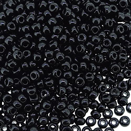 Miyuki Round Seed Bead Size 8/0 22g-Tube Opaque Black - Image 3