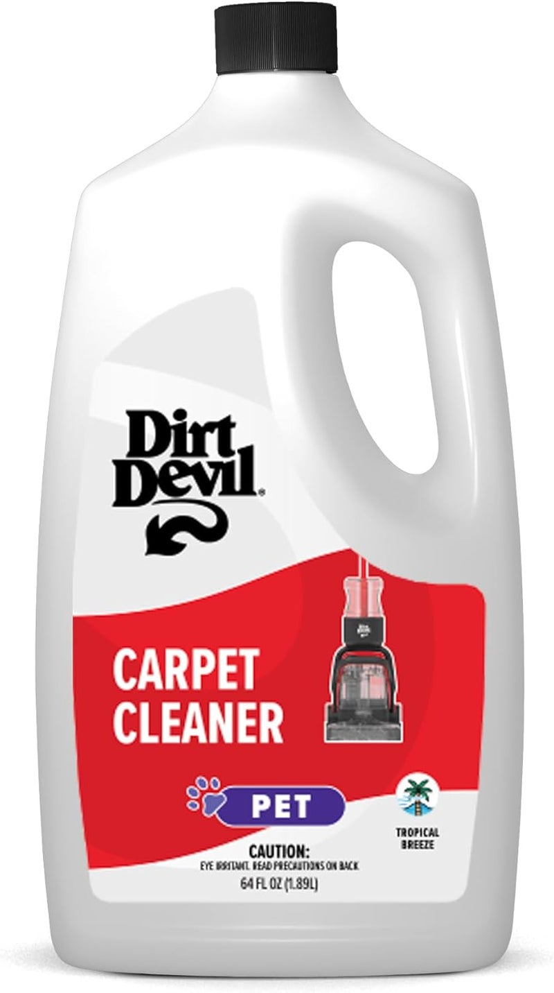 DIRT DEVIL Pet Carpet Cleaner Solution, 64 oz., Tropical Breeze Scent, Carpet Shampoo Solution, Eliminates Pet Stains and Odors, Pair with Full Size Carpet Cleaner Machines - Image 1