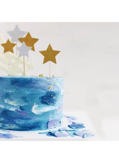 Confetti Confetti! 30Pc Gold Star Cake Cupcake Decorations Toppers Picks Supplies, Appetizer Picks  - Image 4