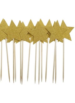 Confetti Confetti! 30Pc Gold Star Cake Cupcake Decorations Toppers Picks Supplies, Appetizer Picks  - Image 3
