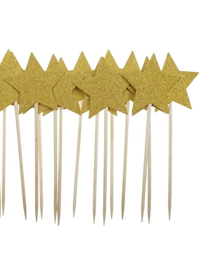 Confetti Confetti! 30Pc Gold Star Cake Cupcake Decorations Toppers Picks Supplies, Appetizer Picks  - Image 3