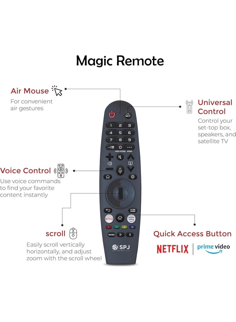 اس بي جي تلفزيون SPJ الذكي عالي الدقة بالكامل مقاس 43 بوصة مع نظام webOS Hub، وتقنية Dolby Atmos، وApple AirPlay، وApple Home، وجهاز التحكم عن بعد السحري، وخدمات Netflix  وTwitch، باللون الأسود - Image 4