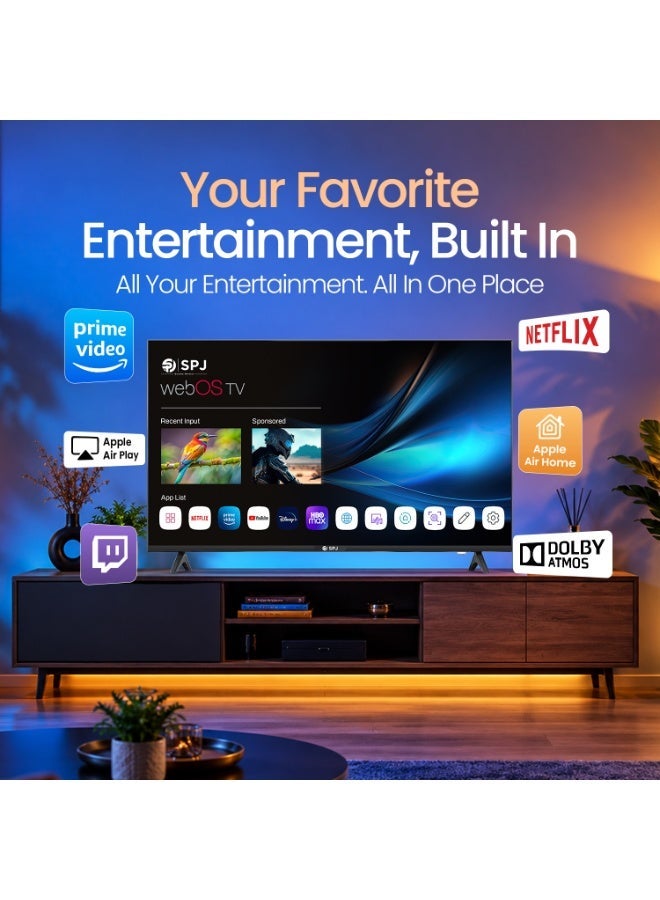 SPJ 43 Inch Full HD Smart TV with webOS Hub, Dolby Atmos, Apple AirPlay, Apple Home, Magic Remote, Netflix, & Twitch, Black - Image 4