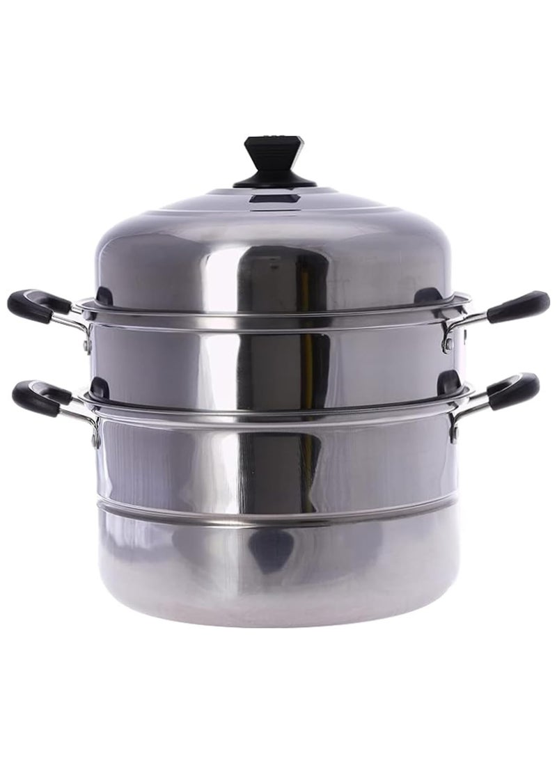 3-Layer Stainless Steel Steamer Pot 30cm,900ml Includes Cooking Pot, Steamer Set for All Cooking Surfaces - pzsku/Z1BD0A22BDAD89DC592C4Z/45/_/1739789032/52200c91-9c99-468b-b0cb-a52e61aeaaa1