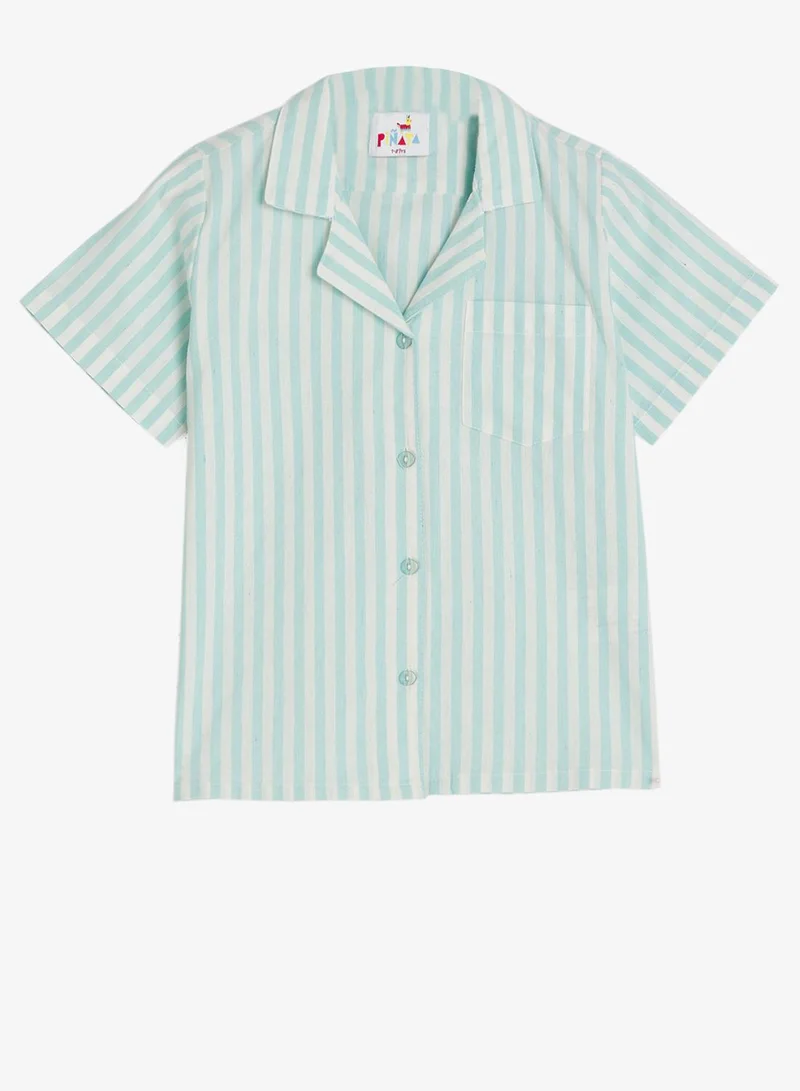 Pinata  Short Sleeve Cotton Button Through Shirt Pyjamas for Women | Best Price UAE
