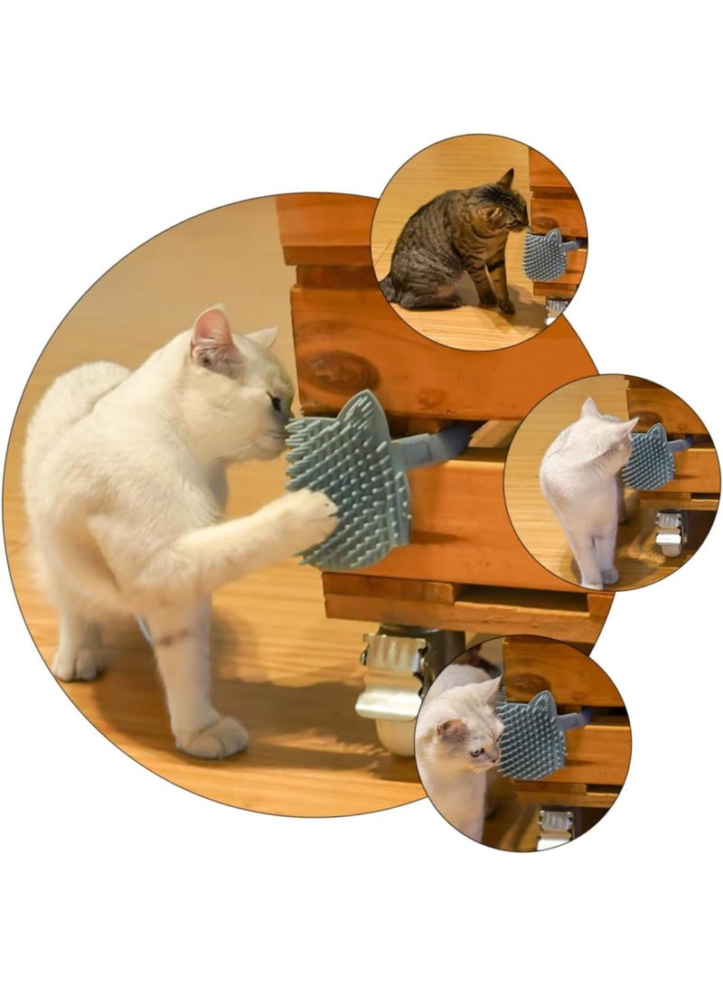 GGOOT Pet Self Grooming Brush and Massage for Cats Scratching Mat for Cats Easy Installation Wall Desk Legs Soft Silicone and Material Pet Products - Image 4