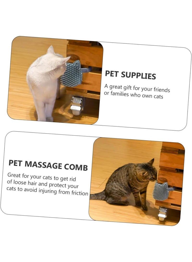 GGOOT Pet Self Grooming Brush and Massage for Cats Scratching Mat for Cats Easy Installation Wall Desk Legs Soft Silicone and Material Pet Products - Image 5