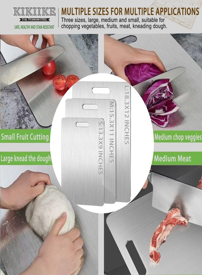 KIKIIKE 100% Pure Titanium Kitchen Double-Sided Cutting Board - Non-stick, Durable and Easy to Clean (15.3 x 11 in) - Image 5