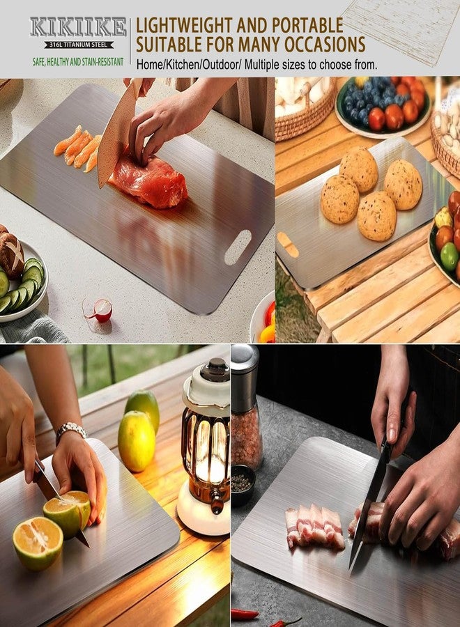 KIKIIKE 100% Pure Titanium Kitchen Double-Sided Cutting Board - Non-stick, Durable and Easy to Clean (15.3 x 11 in) - Image 2