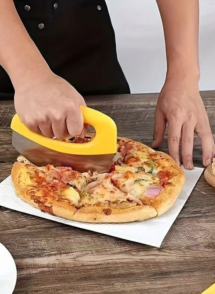 Stainless Steel Pizza Cutter with Cover Food Chopper Herb Cheese Knife Cutter Ring for Precise Pizza Slicing Baking Tools  - Image 1