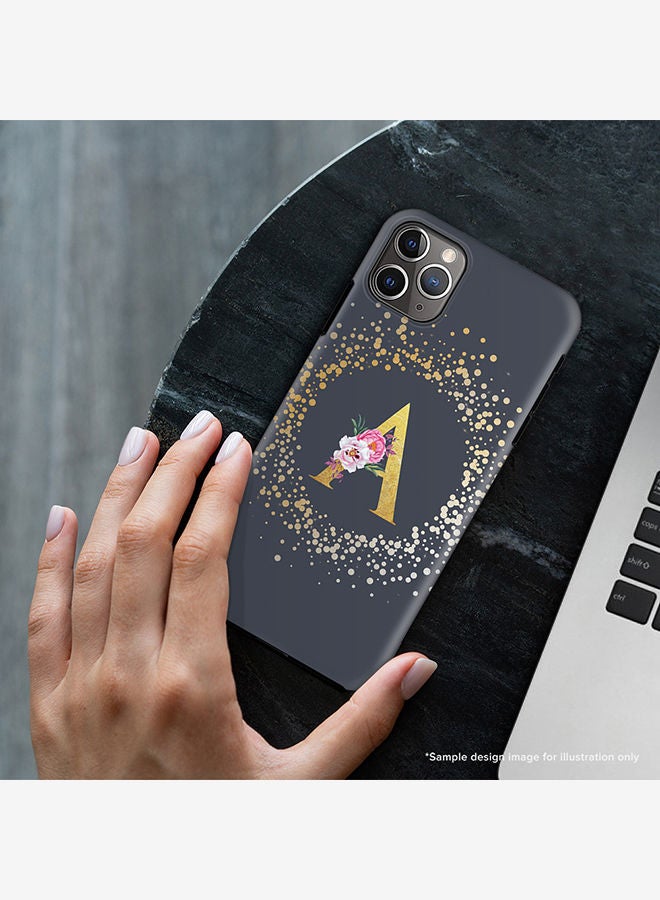 Stylizedd Monogram Tough Cover for Apple iPhone 11 Pro Max Case Custom Initials Letter Floral Pattern Tough Pro Dual Layer hybrid PC inner TPU protection Alphabet- S (Grey) - Image 2