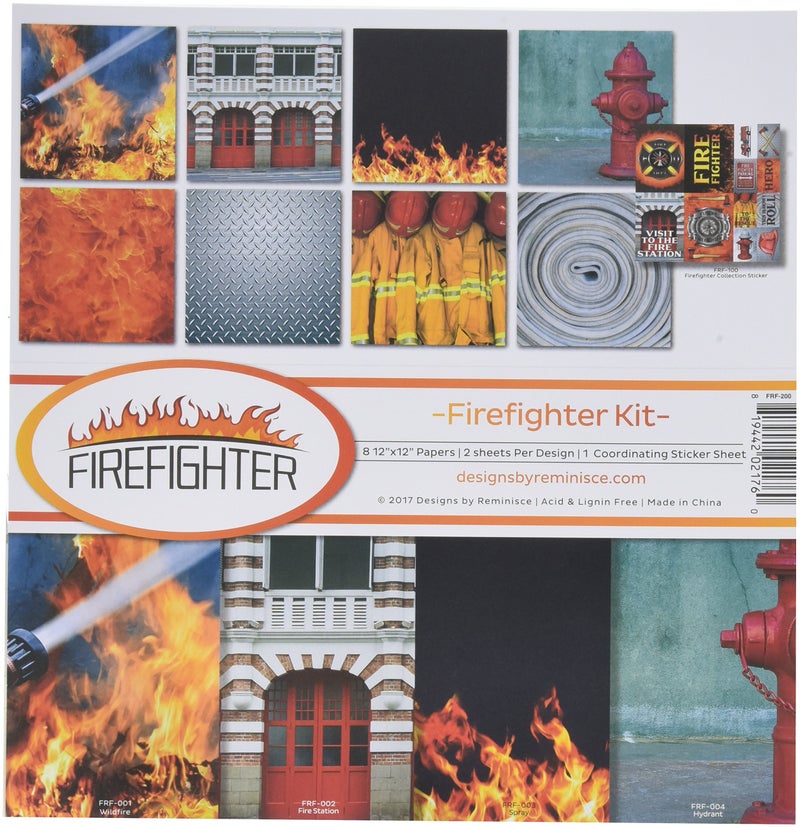 مجموعة ألبوم الذكريات FRF200 لرجال الإطفاء 12x12 بوصة