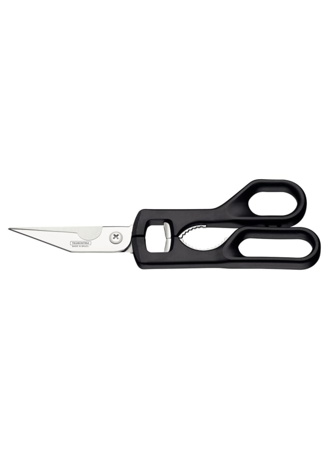TRAMONTINA Supercort 9 Inches Kitchen Scissors with Stainless Steel Blades and Black Polypropylene Handle - Designed for High Performance and Durability, Ideal for Professional and Home Kitc