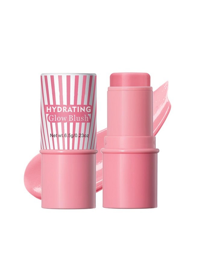 teerova Cream Blush Stick, Natural Glow Finish Looking, Hydrating Lightweight Shiny Blush Cream, Long Wearing Blendable Blush for Cheeks & Lips (#4 Nude Pink, 1 PC) - Image 1