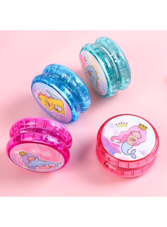 6BVQ Children's Luminous Yo-Yo Boy Flash Toy Girl Schoolboy Swing Yo-Yo Luminous Yoyo-Color:Qinghuan Dinosaur Blue Luminous Style Live Sleep Rope Length 95cm (plastic Model) - Image 4