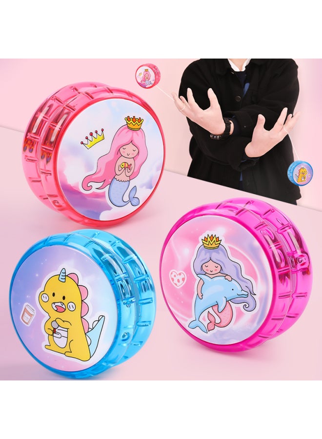 6BVQ Children's Luminous Yo-Yo Boy Flash Toy Girl Schoolboy Swing Yo-Yo Luminous Yoyo-Color:Qinghuan Dinosaur Blue Luminous Style Live Sleep Rope Length 95cm (plastic Model) - Image 3