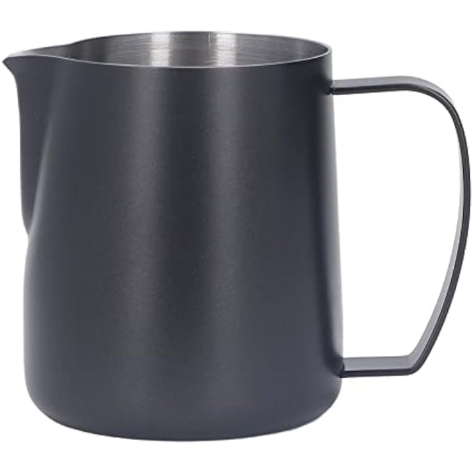 Ashata Milk Frothing Pitcher 450Ml Espresso Steaming Pitchers Stainless Steel Milk Frother Cup Milk Jug Cup Cappuccino Espresso Machine Accessories For Barista Black - Image 1