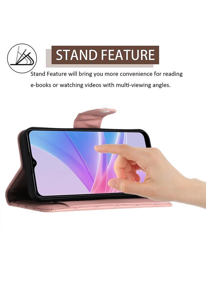 S-TOP Case For OPPO A78 5G / A58 5G Rhombic Texture Flip Leather Phone Case with Lanyard - Image 3