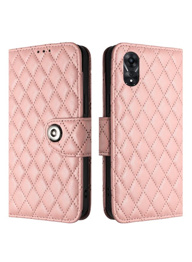 S-TOP Case For OPPO A78 5G / A58 5G Rhombic Texture Flip Leather Phone Case with Lanyard - Image 2