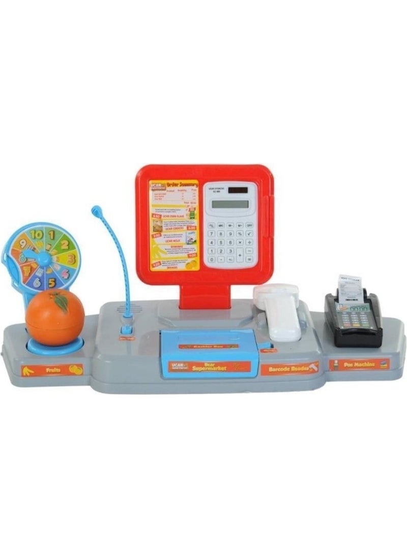 Uçar Oyuncak - Flying Toy Cash Register with Barcode Scanner, Weighing Scale, Pos Machine, Calculator, Cutting Fruits, Super Ma - Image 1