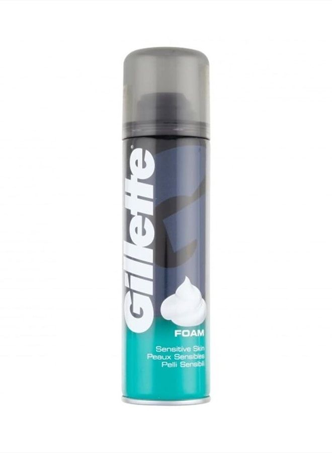 Gillette Classic Sensitive Skin Men's Shaving Foam, 200ml - Image 2
