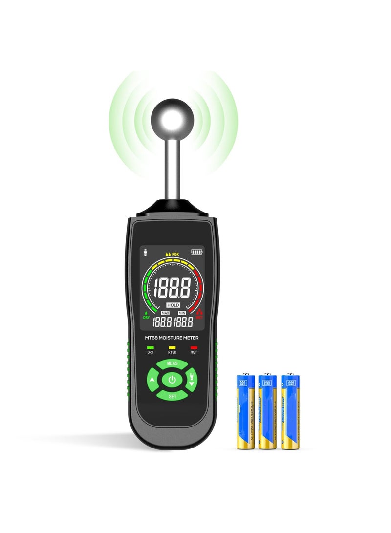 Luckam Moisture Meter, Moisture Meter for Drywall, Wood, Upgraded Ball Type Induction Moisture Meter with LCD Display, High Precision, Auto Alarm Firewood Floor Humidity Detector for Paper Cerimic Ceiling - Image 1
