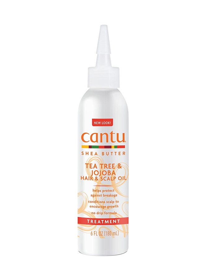 Cantu Tea Tree & Jojoba Hair and Scalp Oil 180 ml - Tea Tree & Jojoba Formula Conditions Scalp & Encourages Healthy Growth, Gentle on All Hair Types - Image 1